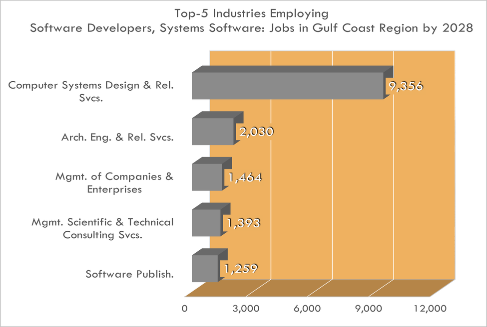 Las 5 industrias principales para desarrolladores de sistemas.